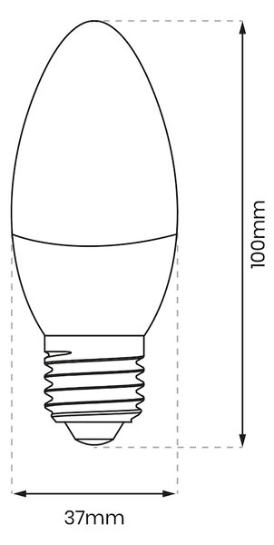 LED žiarovka E27 studená 6000k 7w 600 lm sviečka