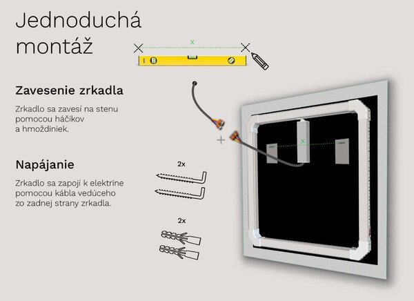 Zrkadlo do kúpeľne s LED osvetlením M20