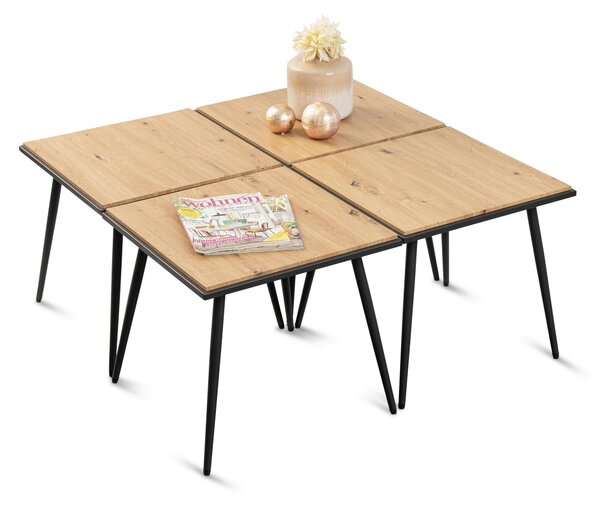 KONFERENČNÝ STOLÍK, dub artisan, kov, kompozitné drevo, 50/50/45 cm Xora - Stolíky do obývačky, Online Only