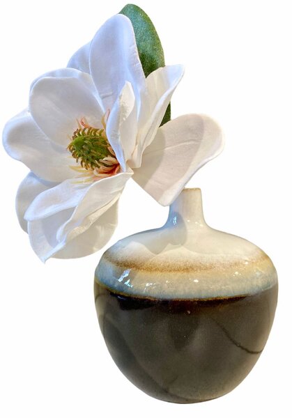 SIA váza Iris 17 cm bielo hnedá