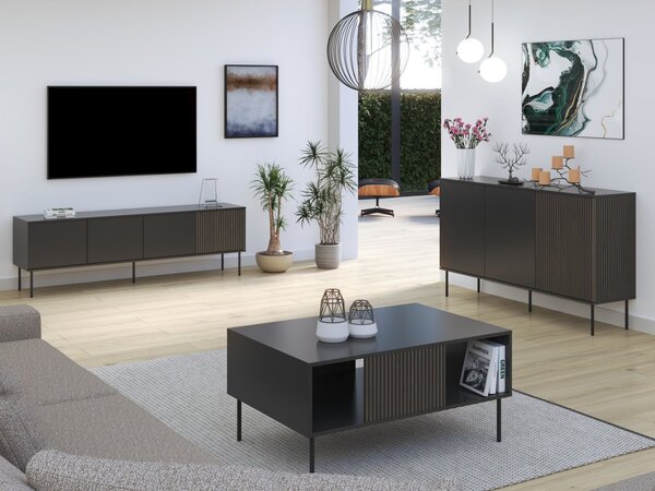 Mirjan24 Zostava nábytku do obývacej izby Kebrex I, Farba: čierna / čierna + orech 5903211529061