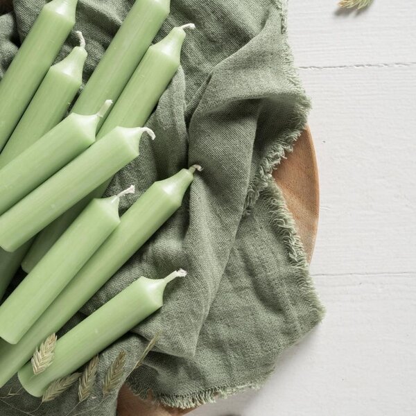Vysoká sviečka Dusty Green Rustic 18 cm