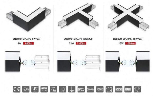LED lineárne závesné svietidlo DONAR 28W, 120 cm,čierne (LN5070-28W/CR)