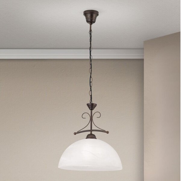 Orion - Luster na reťazi RULA 1xE27/40W/230V pr. 35 cm biela/bronz
