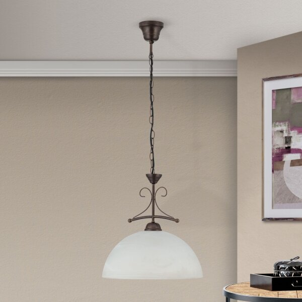 Orion - Luster na reťazi RULA 1xE27/40W/230V pr. 35 cm biela/bronz