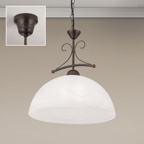 Orion - Luster na reťazi RULA 1xE27/40W/230V pr. 35 cm biela/bronz