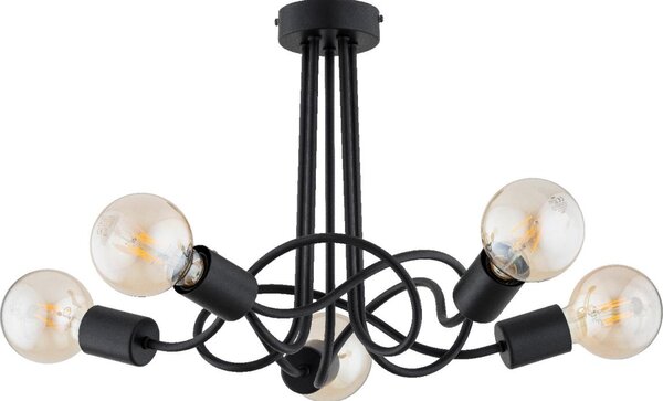 Prisadený luster WINGO 5xE27/15W/230V čierna