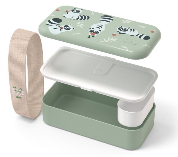 Desiatový box Monbento Foodie Green Raccoon 500 ml