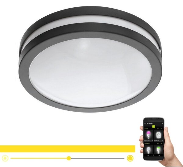 Eglo 33571 - stmievateľné LED kúpeľňové svietidlo LOCANA LED/14W/230V IP44 antracit