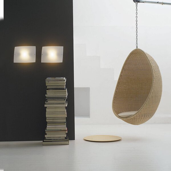 Foscarini Nástenné svietidlo Folio piccola, biele, Biela / opálová, Obývacia izba / jedáleň, Sklo, Dizajn, Nástenné svietidlo