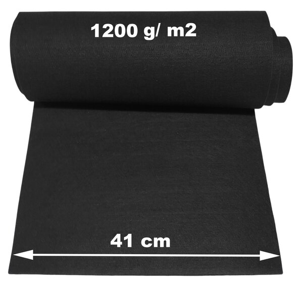 Plsť 8 mm pre dekoratívny akustický panel v čiernej farbe, šírka 41 cm