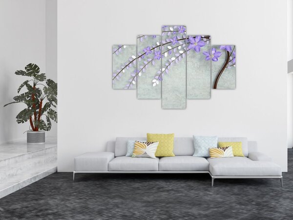 Obraz - Fialový dážď (150x105 cm)