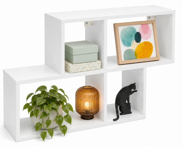 NÁSTENNÝ REGÁL, biela MID.YOU - Online Only drobný nábytok, Online Only