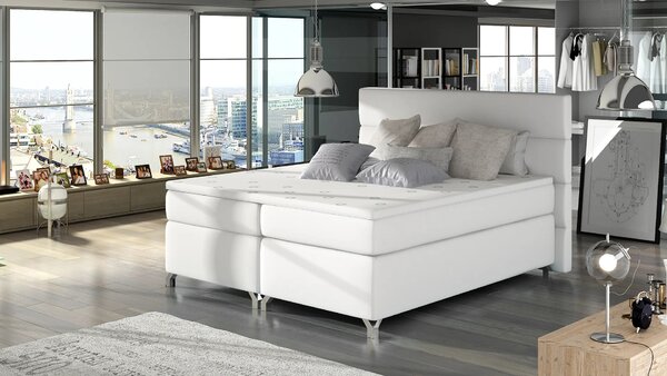 Boxspringová posteľ ESTORIA 140x200 - biela