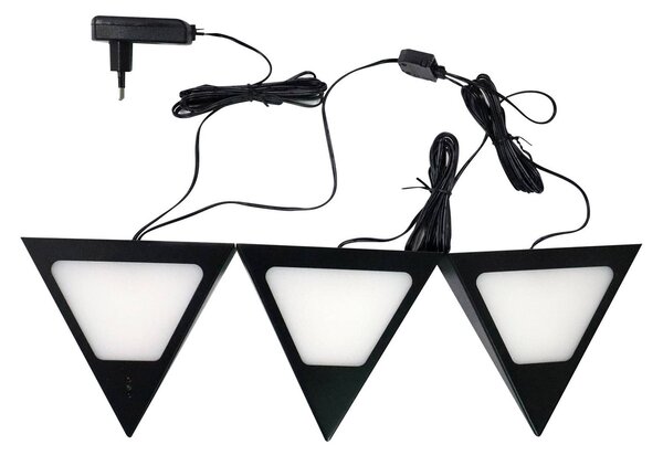 Prios Odia podhľadové LED svetlo, čierna, 3-pl