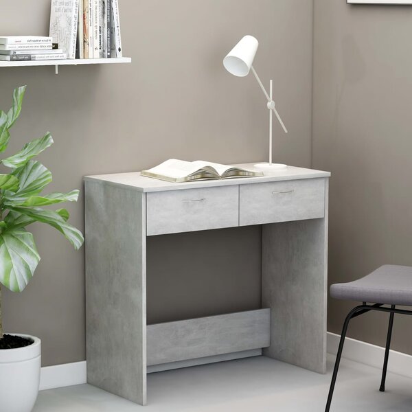 Písací stôl, betónovo sivý 80x40x75 cm, drevotrieska