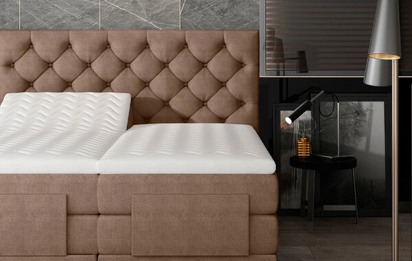 Boxspringová polohovacia posteľ 140x200 LIVANO - béžová