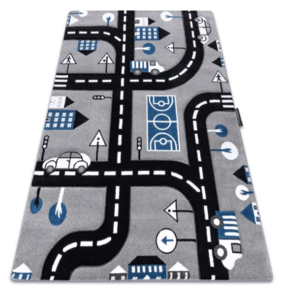 Sivý detský koberec Streets Rozmer: 140x190 cm