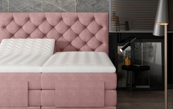 Boxspringová polohovacia posteľ 140x200 LIVANO - žltá