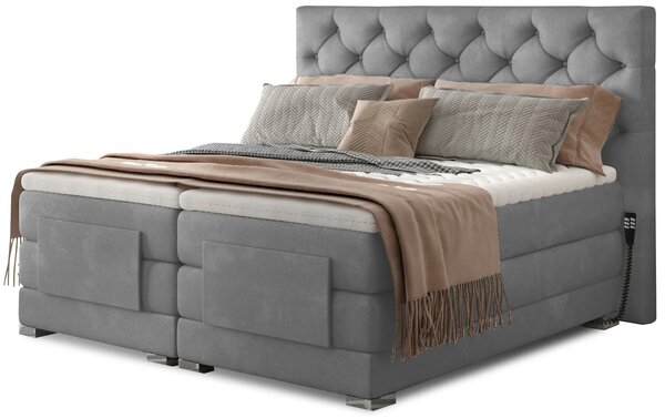 Boxspringová polohovacia posteľ 140x200 LIVANO - popolavá