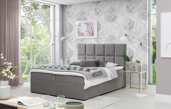 Boxspringová posteľ 140x200 FLARO - šedá