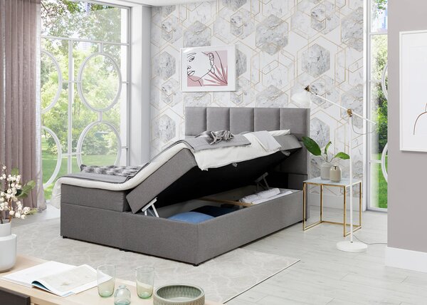 Boxspringová posteľ 140x200 FLARO - šedá