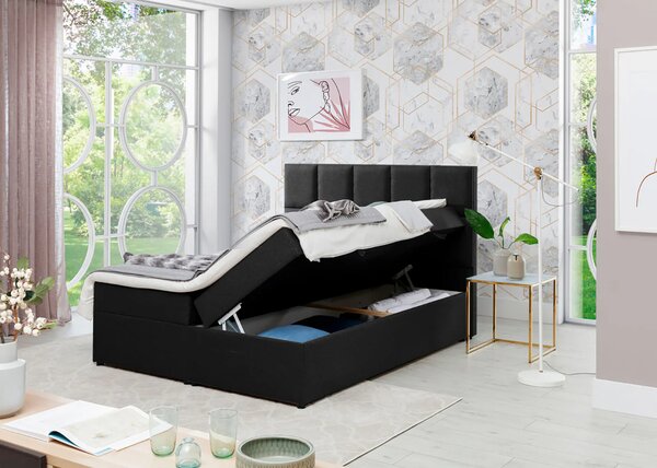 Boxspringová posteľ 140x200 FLARO - čierna