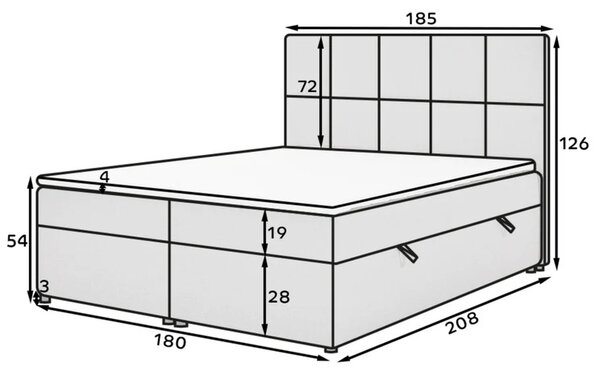 Manželská boxspringová posteľ 180x200 FLARO - svetlo béžová eko koža