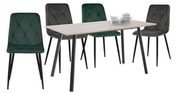 JEDÁLENSKÝ STÔL, čierna, farba duba, 140/80/75 cm Carryhome - Obývacie zostavy