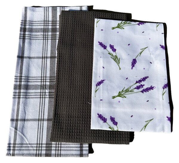 Sendia Textil Kuchynské utierky 3 Set Levanduľa