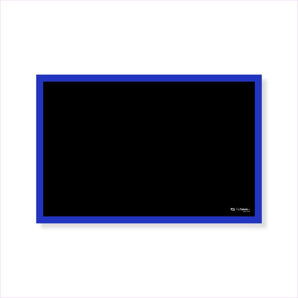 Čierna kriedová tabuľa v modrom drevenom ráme 40x30 cm