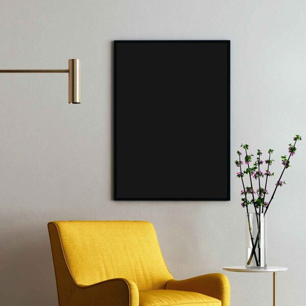 Čierna magnetická tabuľa v čiernom drevenom ráme 60x40 cm