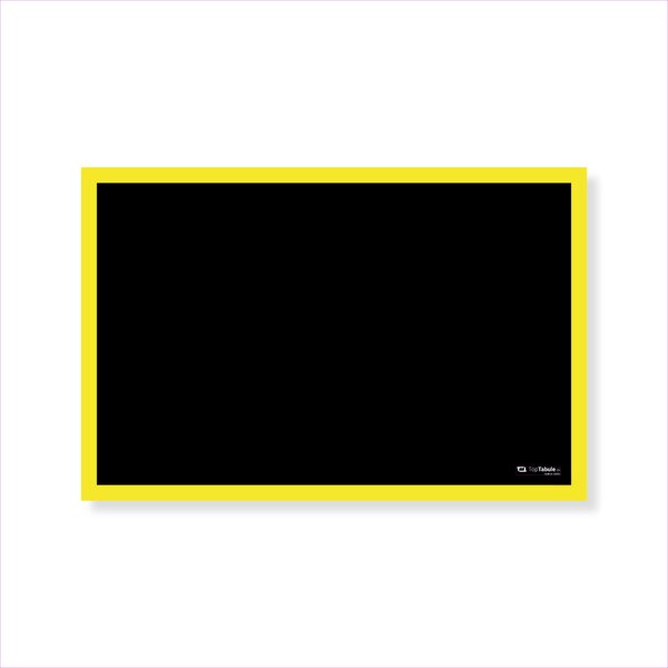 Čierna kriedová tabuľa v žltom drevenom ráme 100x200 cm