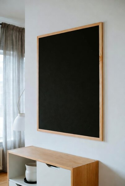Čierna magnetická tabuľa NATURE LINE v prírodnom drevenom ráme 60x40 cm