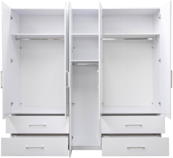 ŠATNÍKOVÁ SKRIŇA, biela, biela s vysokým leskom, 224/211/55 cm Boxxx - Skrine, Online Only