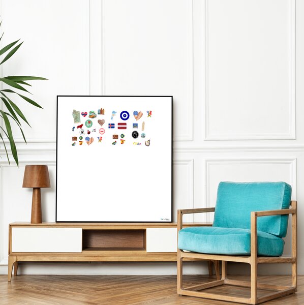 Biela tabuľa na magnetky PREMIUM v hliníkovom čiernom ráme 200x100 cm