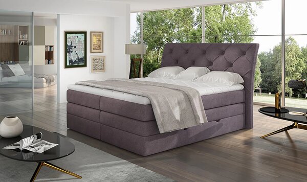 Boxspringová posteľ 140x200 VORVIRO - svetlo fialová