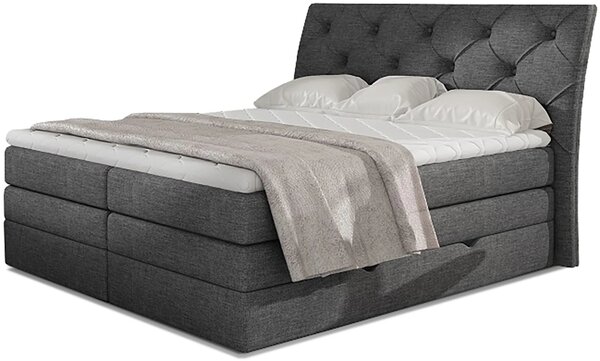 Boxspringová posteľ 140x200 VORVIRO - antracitová