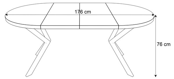 Okrúhly rozkladací jedálensky stôl MARION 100 - 176 cm dub lancelot Farba nôh: Kašmír