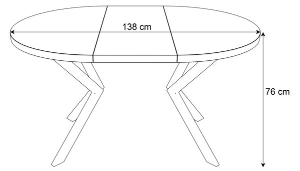 Okrúhly rozkladací jedálensky stôl MARION 100 - 176 cm dub lancelot Farba nôh: Kašmír