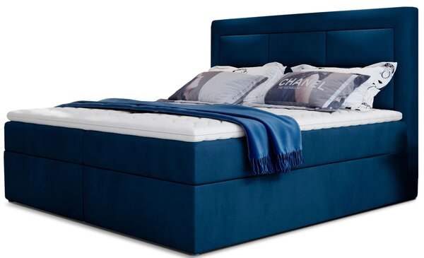 Boxspringová posteľ s úložným priestorom 180x200 TERIVO - modrá