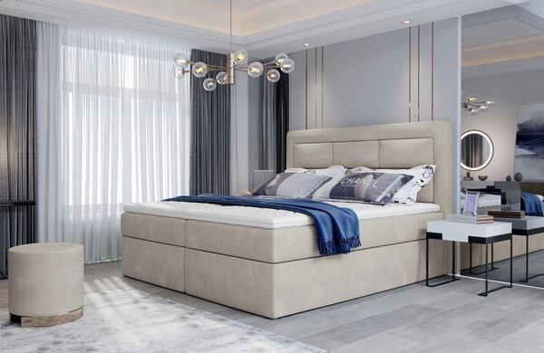 Boxspringová posteľ s úložným priestorom 180x200 TERIVO - béžová