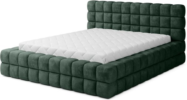 Čalúnená posteľ s úložným priestorom 180x200 DELVIRO - tmavo zelená