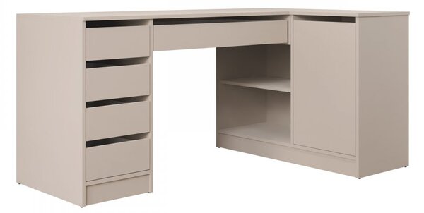 Mirjan24 Rohový PC stôl Heron, Farby: biela / biely lesk 5903211508738