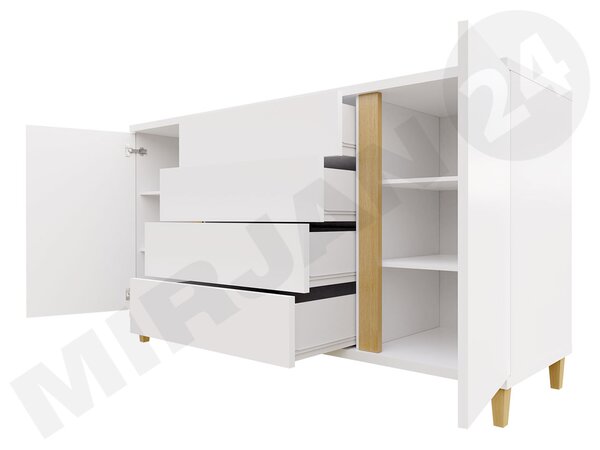 Mirjan24 Komoda Anrok 180 AR04, Farby: biela / biely lesk 5902928392364