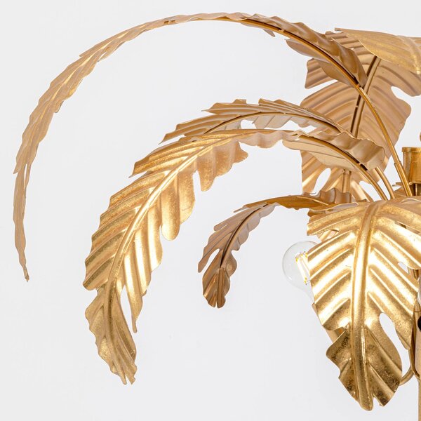 KARE Palmera stojacia lampa, 170 cm vysoká, mosadz, Mosadz / zlato, Obývacia izba / jedáleň, kov, Dizajn