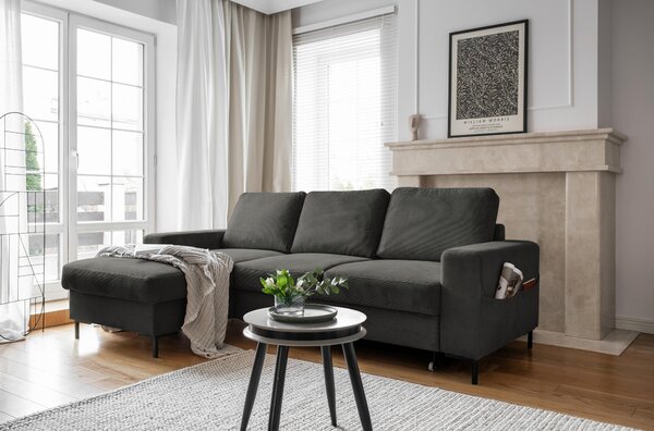 ROHOVÁ SEDAČKA, textil, sivá MID.YOU - Sedačky, Online Only
