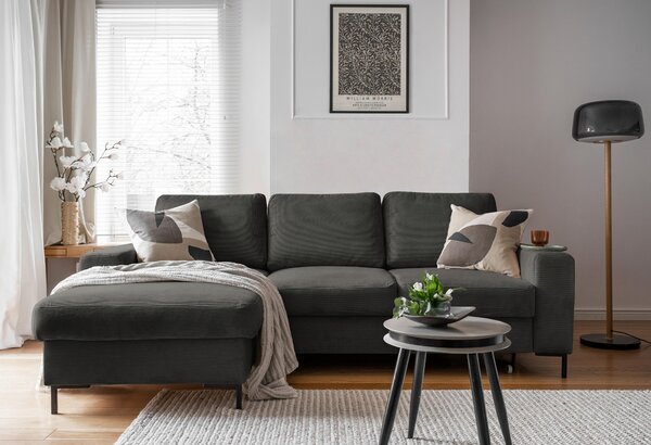 ROHOVÁ SEDAČKA, textil, sivá MID.YOU - Sedačky, Online Only
