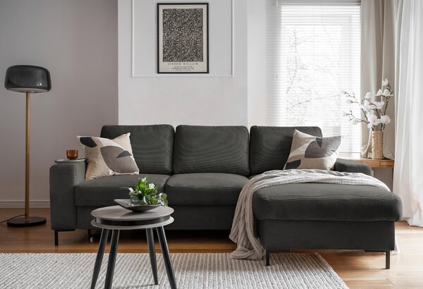 ROHOVÁ SEDAČKA, textil, sivá MID.YOU - Sedačky, Online Only