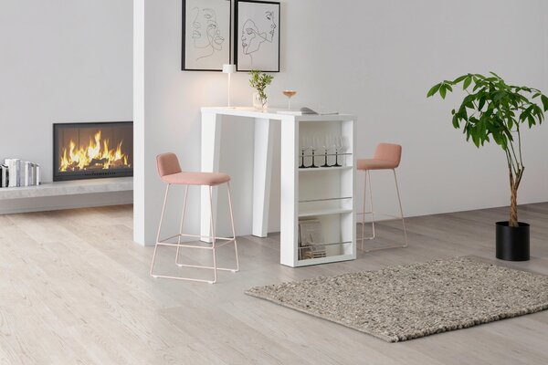 BAROVÝ STÔL, biela s vysokým leskom, 120/107/60 cm - Online Only jedálne, Online Only